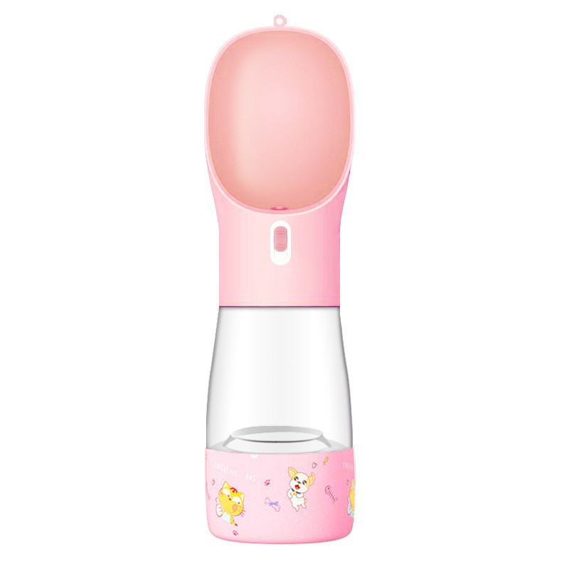 Portable Dog Water Bottle with Built-In Bowl