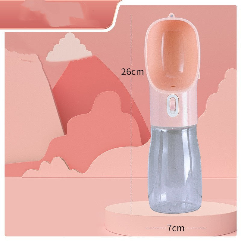 Portable Dog Water Bottle with Built-In Bowl