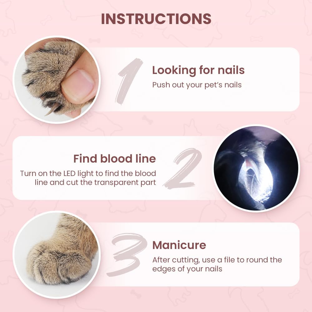 Pet Nail Clipper with LED Light for Precision