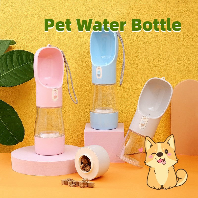 Portable Dog Water Bottle with Built-In Bowl