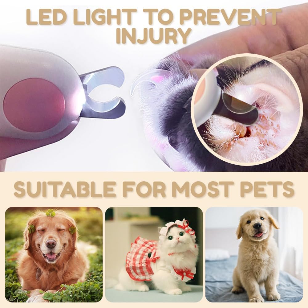 Pet Nail Clipper with LED Light for Precision